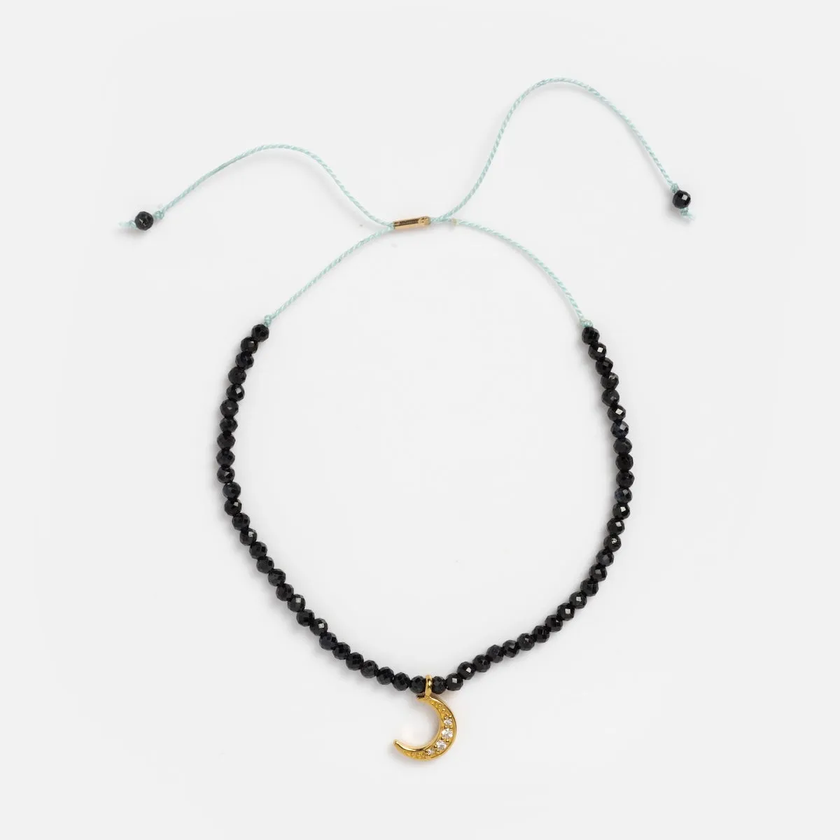 10k Moon Tiny Sapphire and Diamond Bracelet