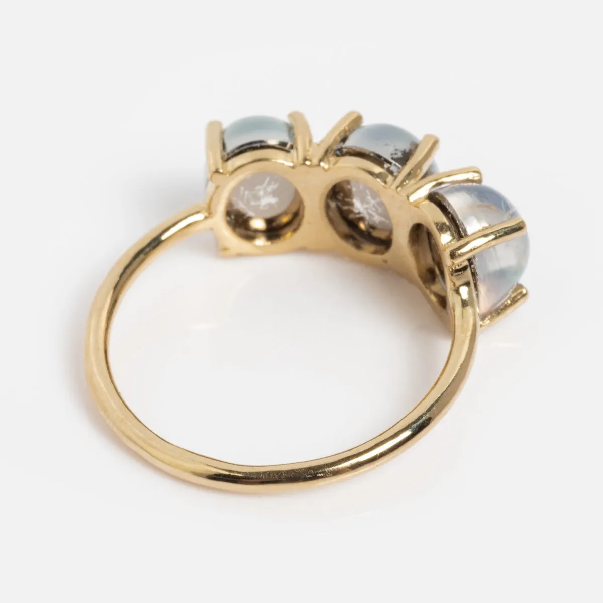 14k Blue Crush Cat's Eye Moonstone Baby Gumdrop Ring