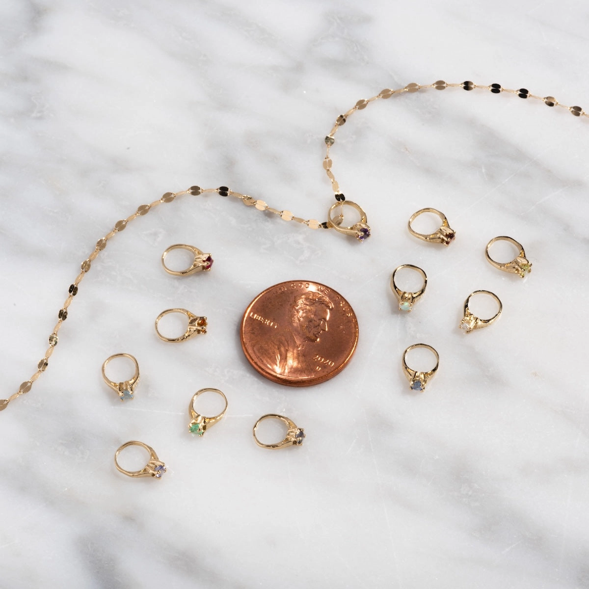 14k Littlest Birthstone Ring Charm