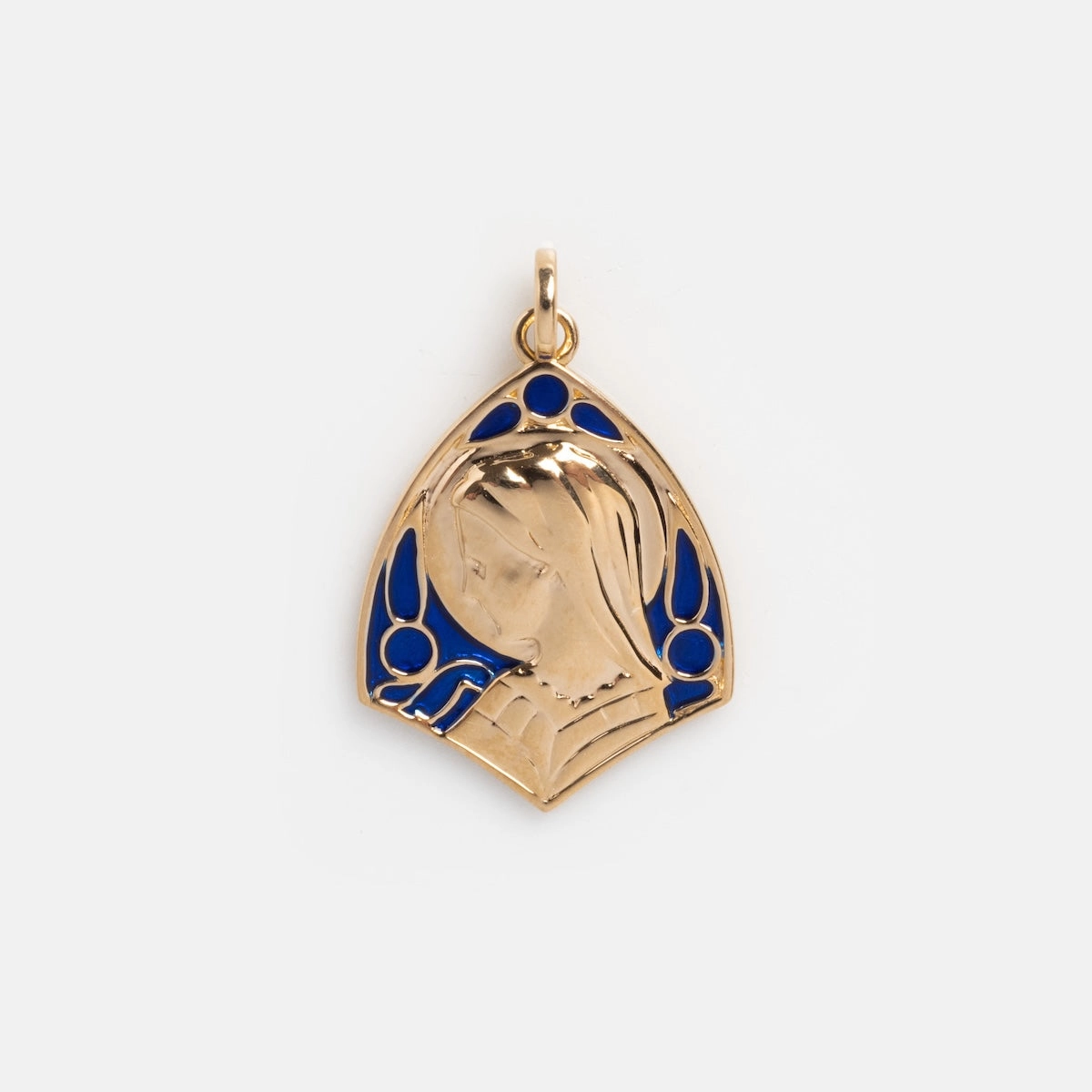 14k Vintage Revival Mother Mary Enamel Charm