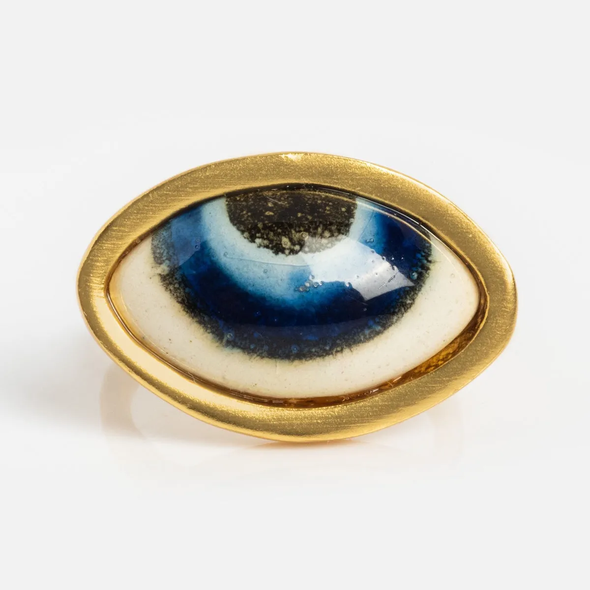Adira Blue Porcelain Evil Eye Ring