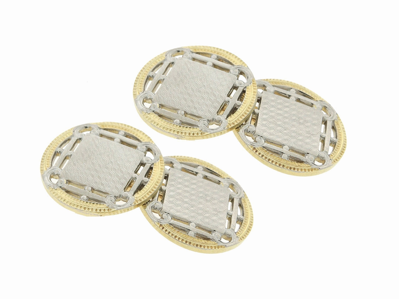 Antique Edwardian Cufflinks in Platinum and 14K