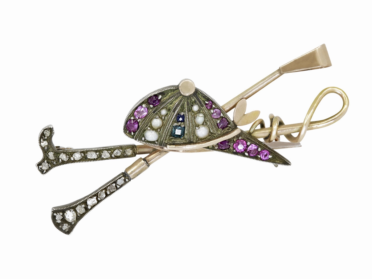 Antique Victorian Equestrian Pin in 9K Gold