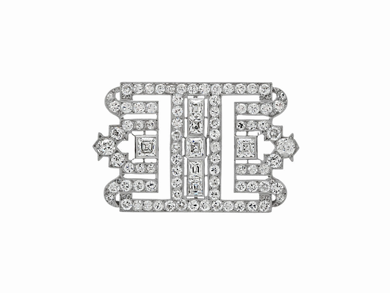 Art Deco Diamond Brooch in Platinum