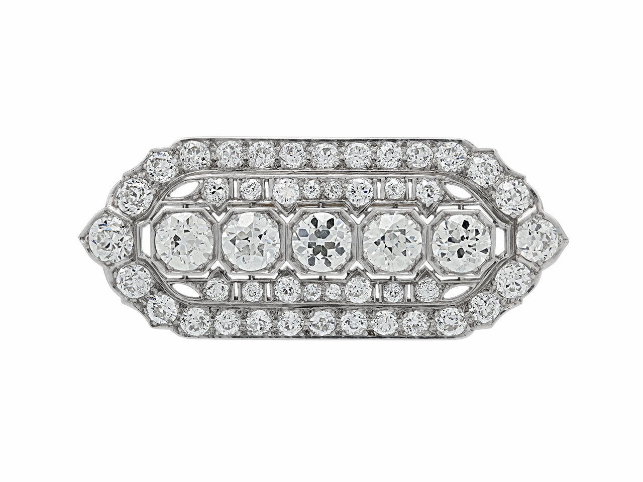Art Deco Diamond Brooch/Pendant in Platinum