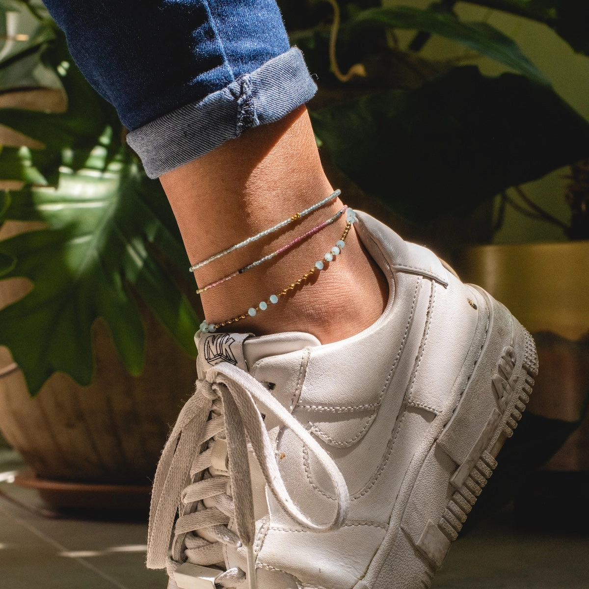 Beaded Gemstone Anklet