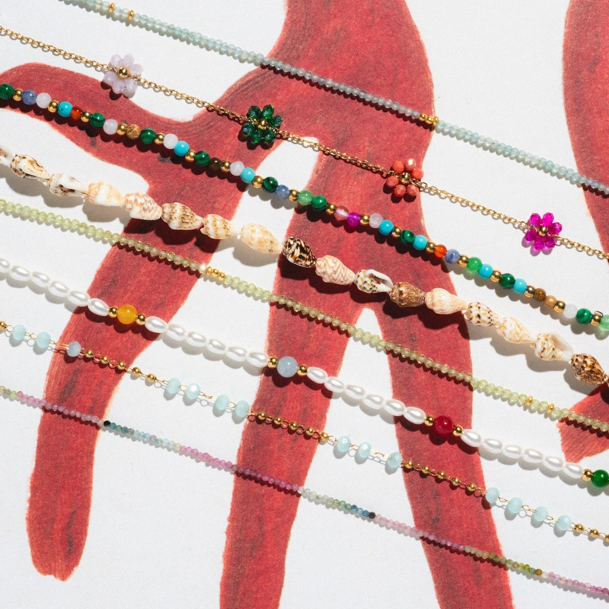 Beaded Gemstone Anklet