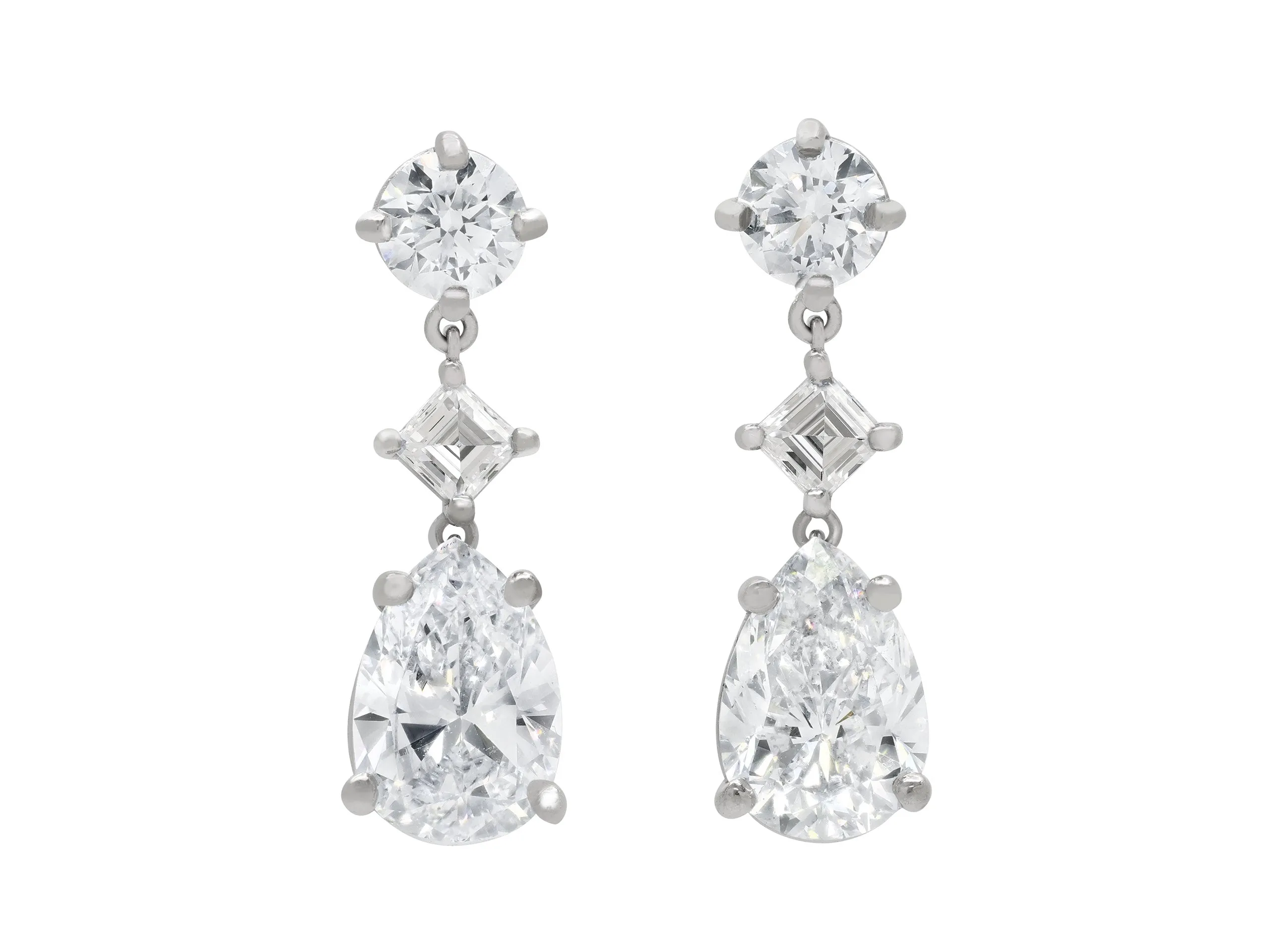 Beladora 'Bespoke' Diamond Drop Earrings in Platinum