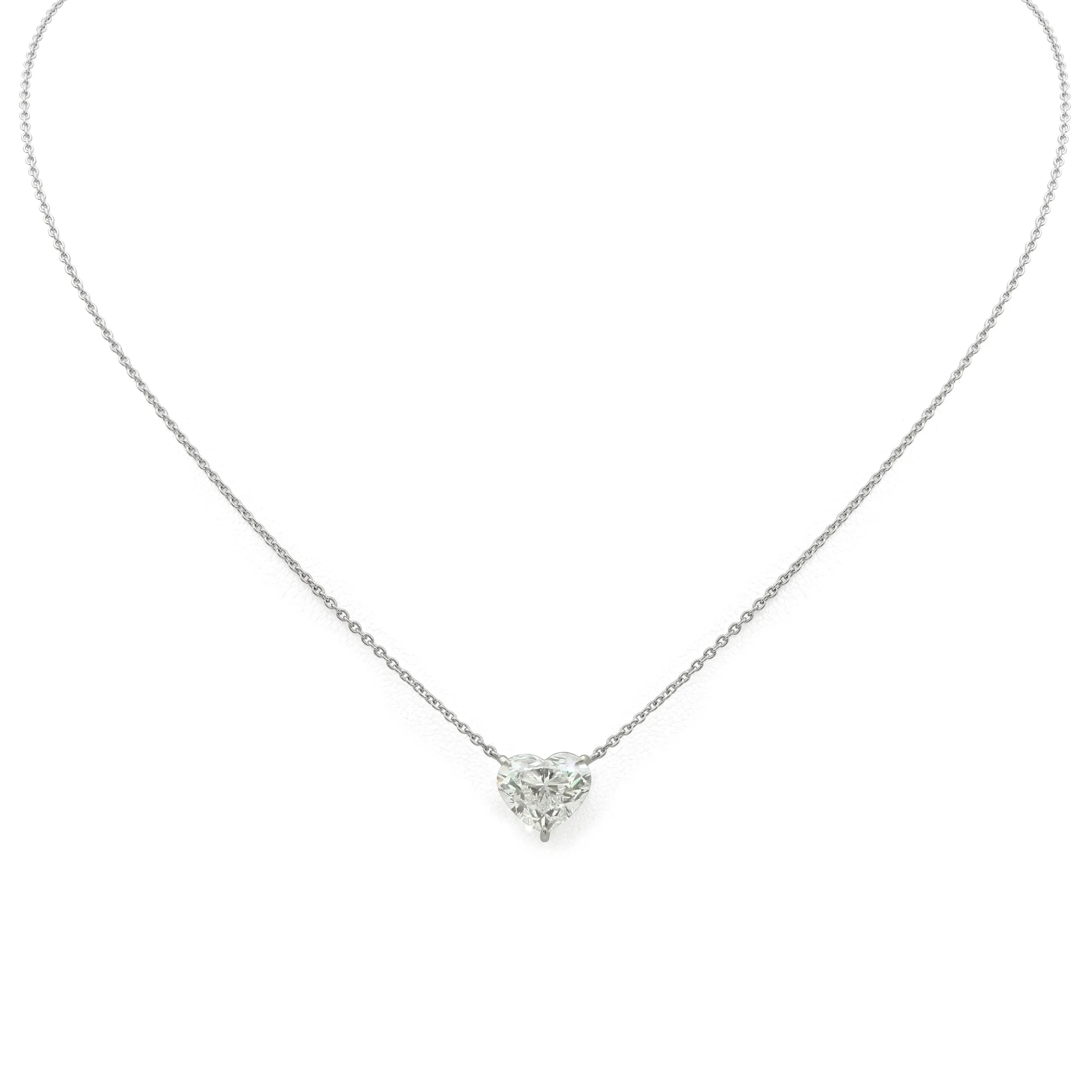 Beladora 'Bespoke' Diamond Heart Pendant, 4.01 carat H/VS1, in Platinum