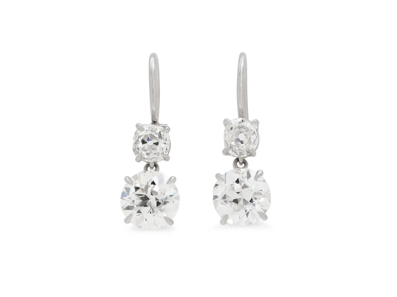 Beladora 'Bespoke' Old-cut Diamond Earrings in Platinum