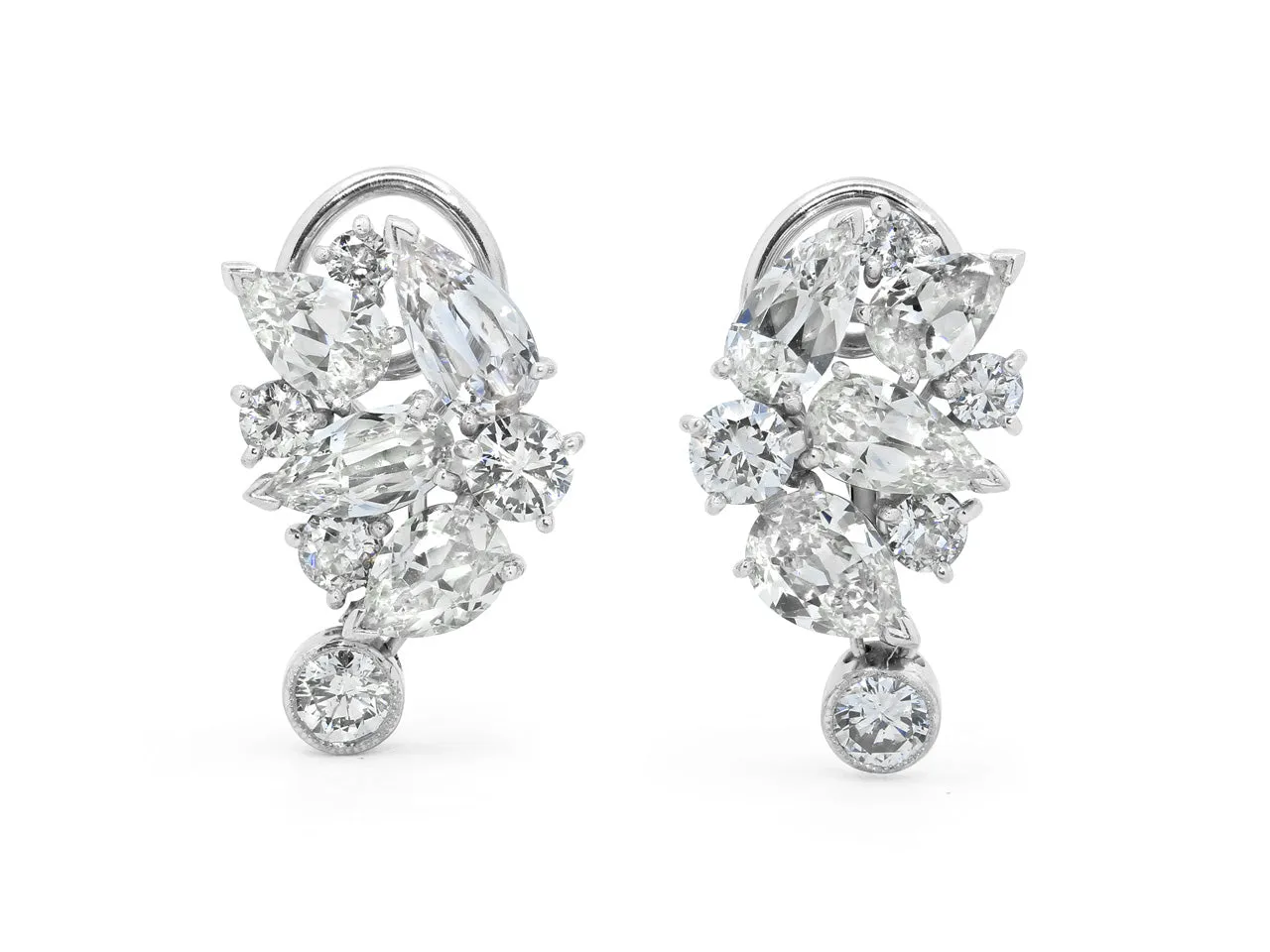 Beladora 'Reimagined' Diamond Cluster Earrings in Platinum