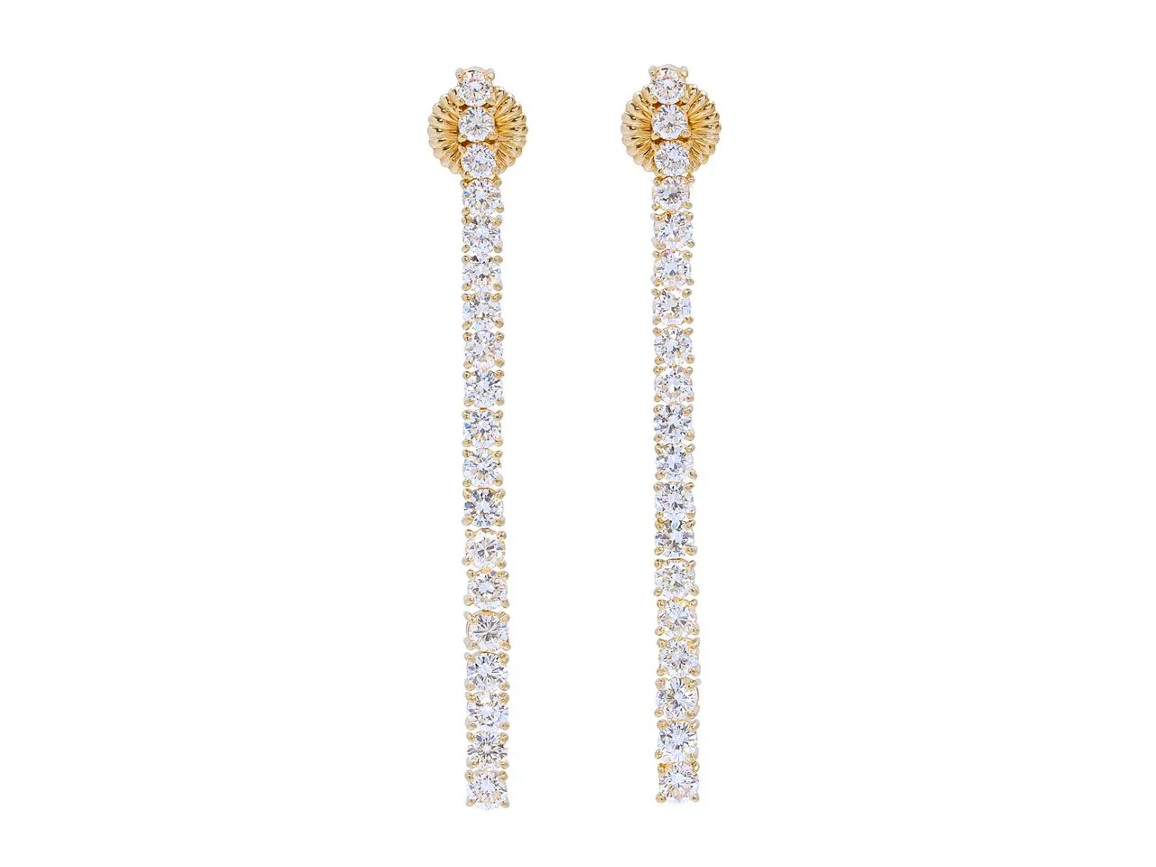 Beladora 'Reimagined' Diamond Line Earrings in 18K Gold