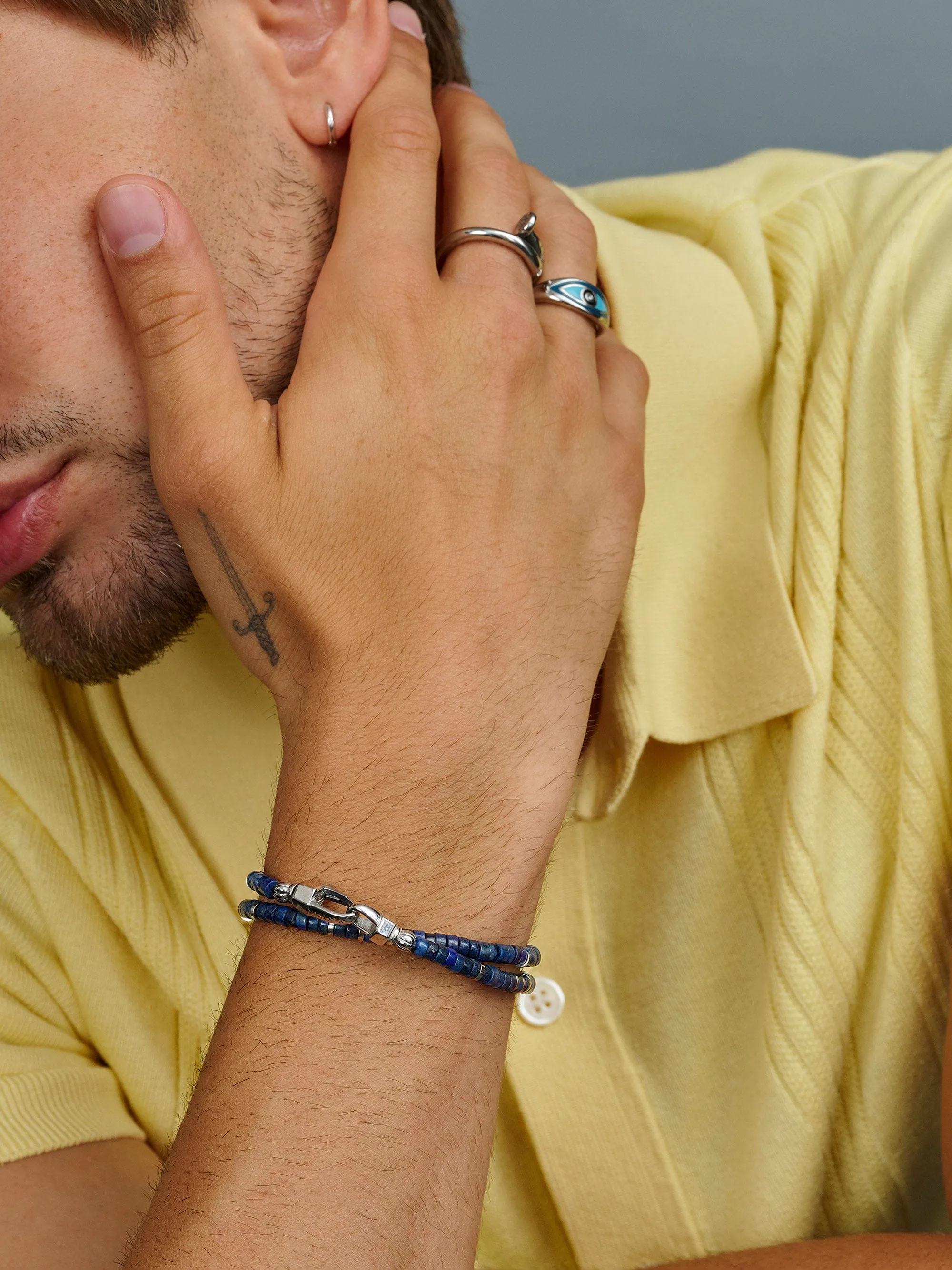 Blue Lapis Heishi Wrap Bracelet