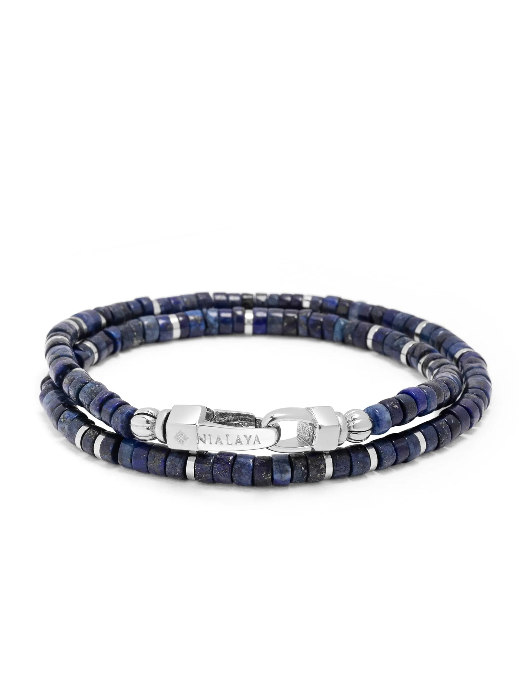 Blue Lapis Heishi Wrap Bracelet
