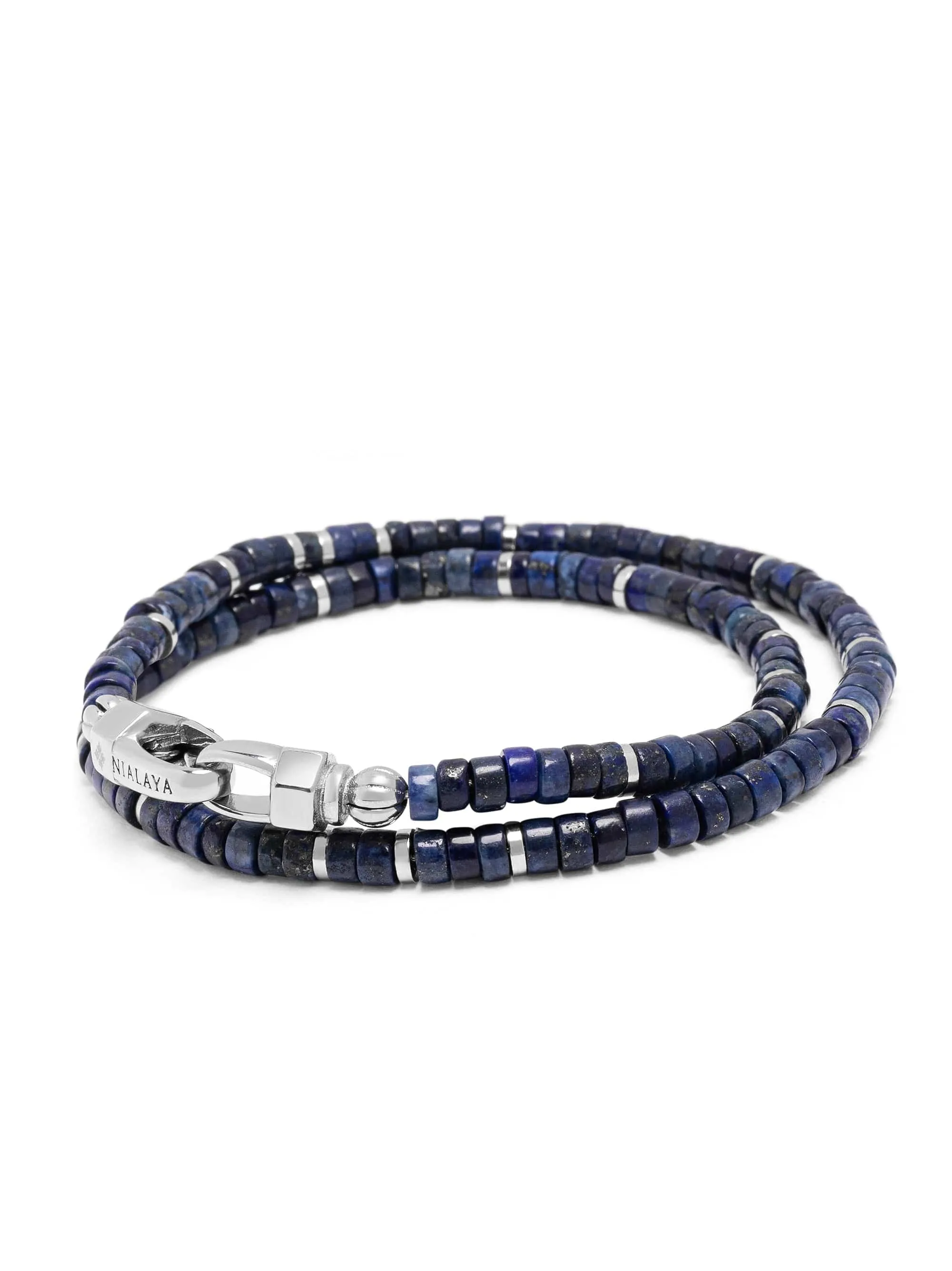 Blue Lapis Heishi Wrap Bracelet