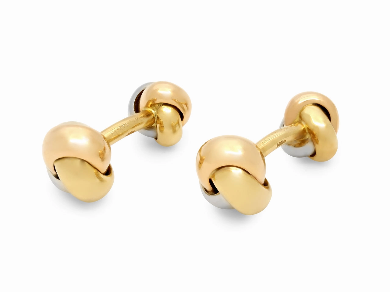 Cartier 'Trinity' Cufflinks in 18K White, Yellow, and Rose Gold