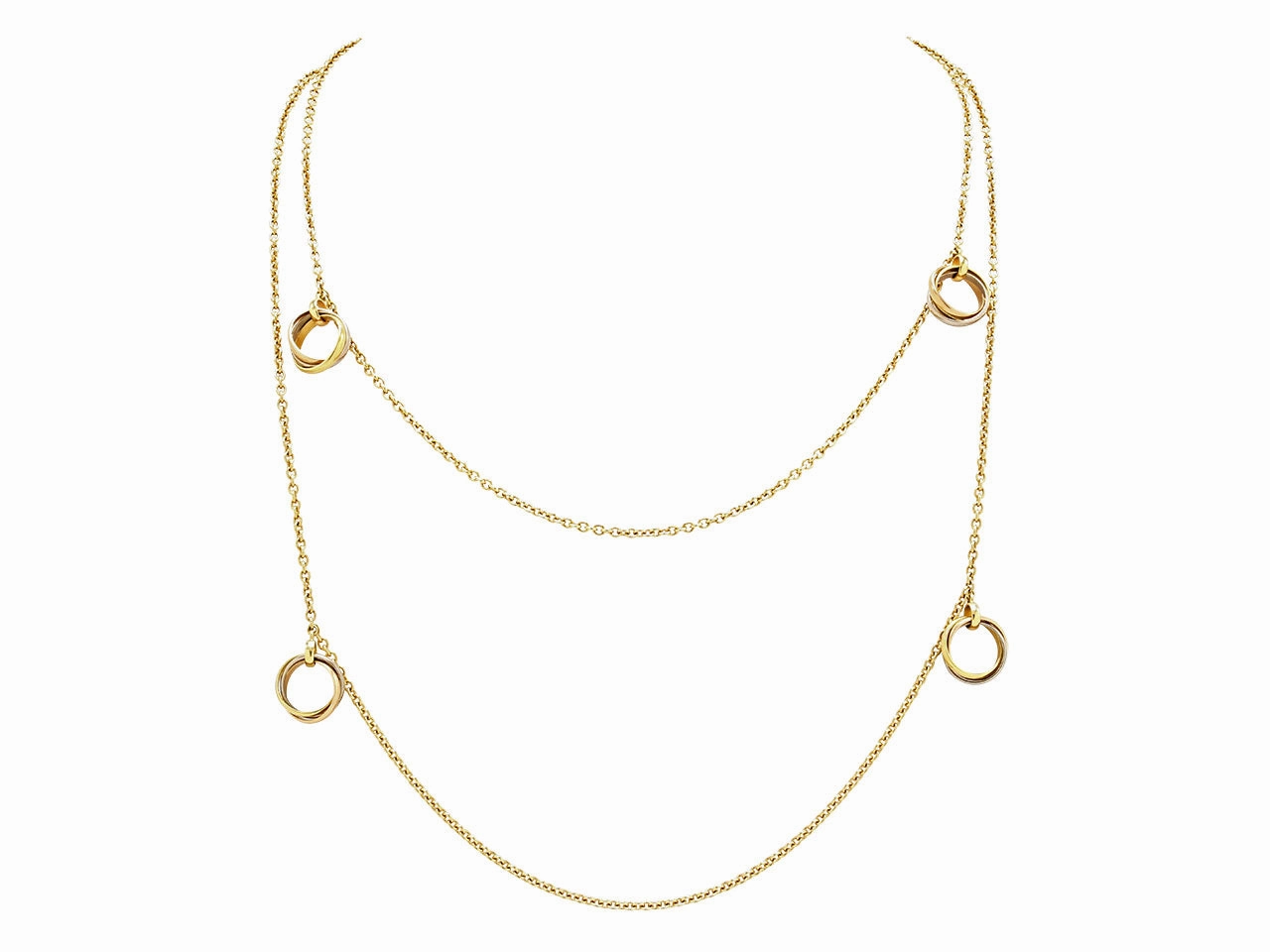 Cartier 'Trinity De Cartier' Station Necklace in 18K Gold