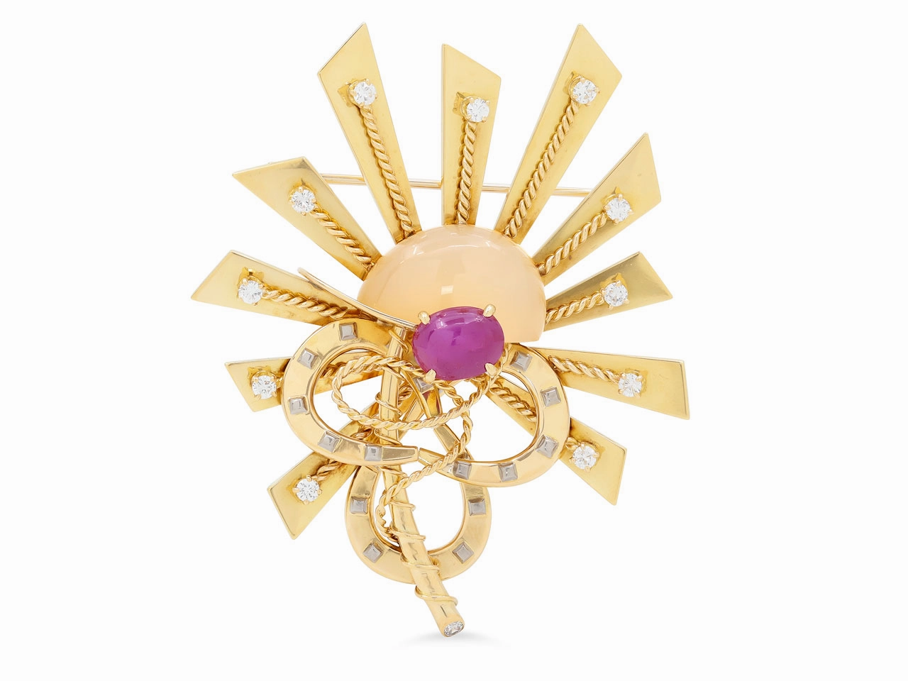 Cartier Ruby and Diamond Equestrian Brooch in 18K