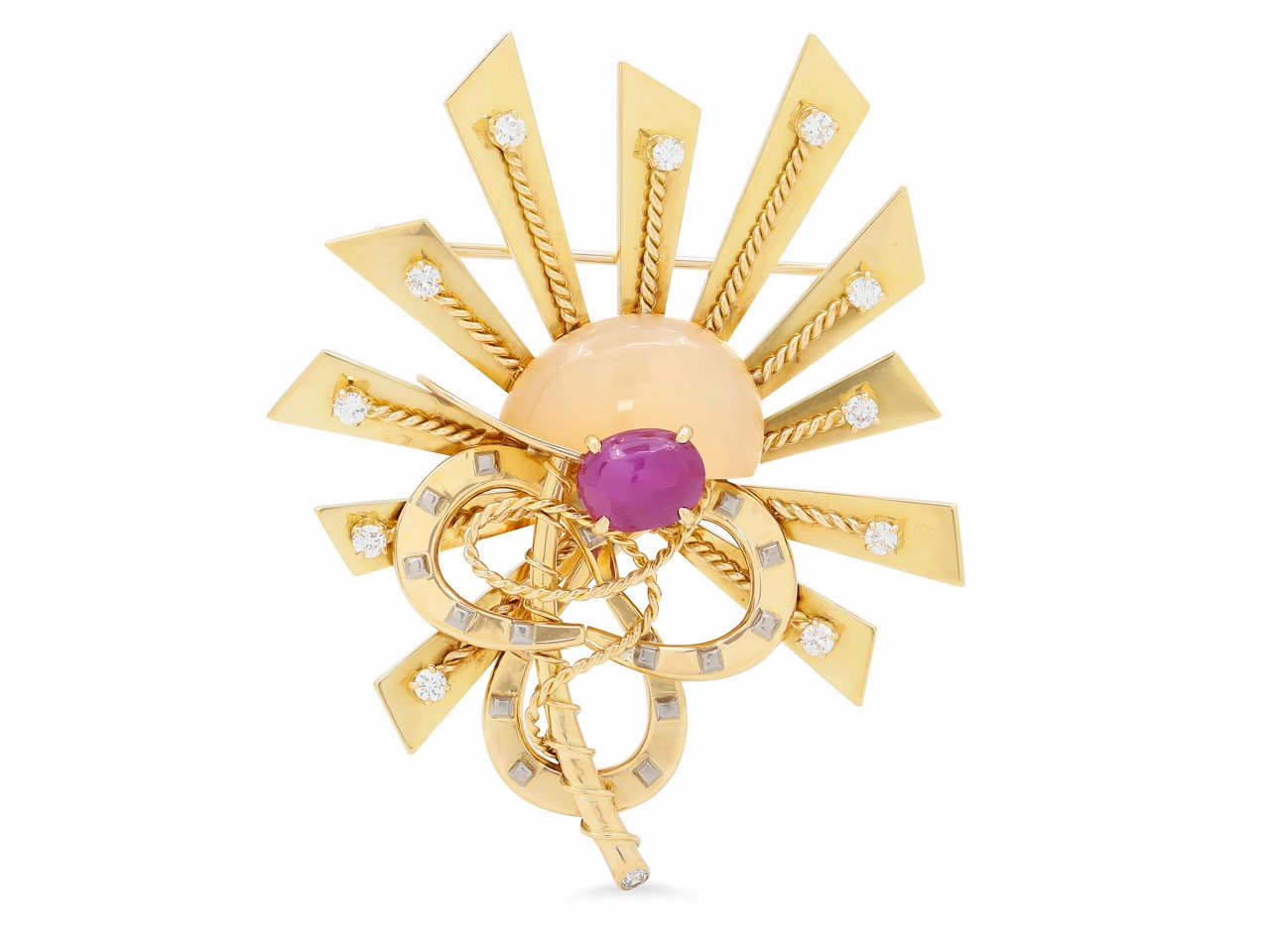 Cartier Ruby and Diamond Equestrian Brooch in 18K