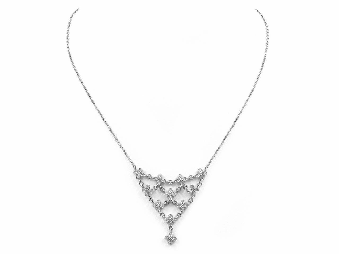Cathy Waterman Diamond Petal Necklace in Platinum
