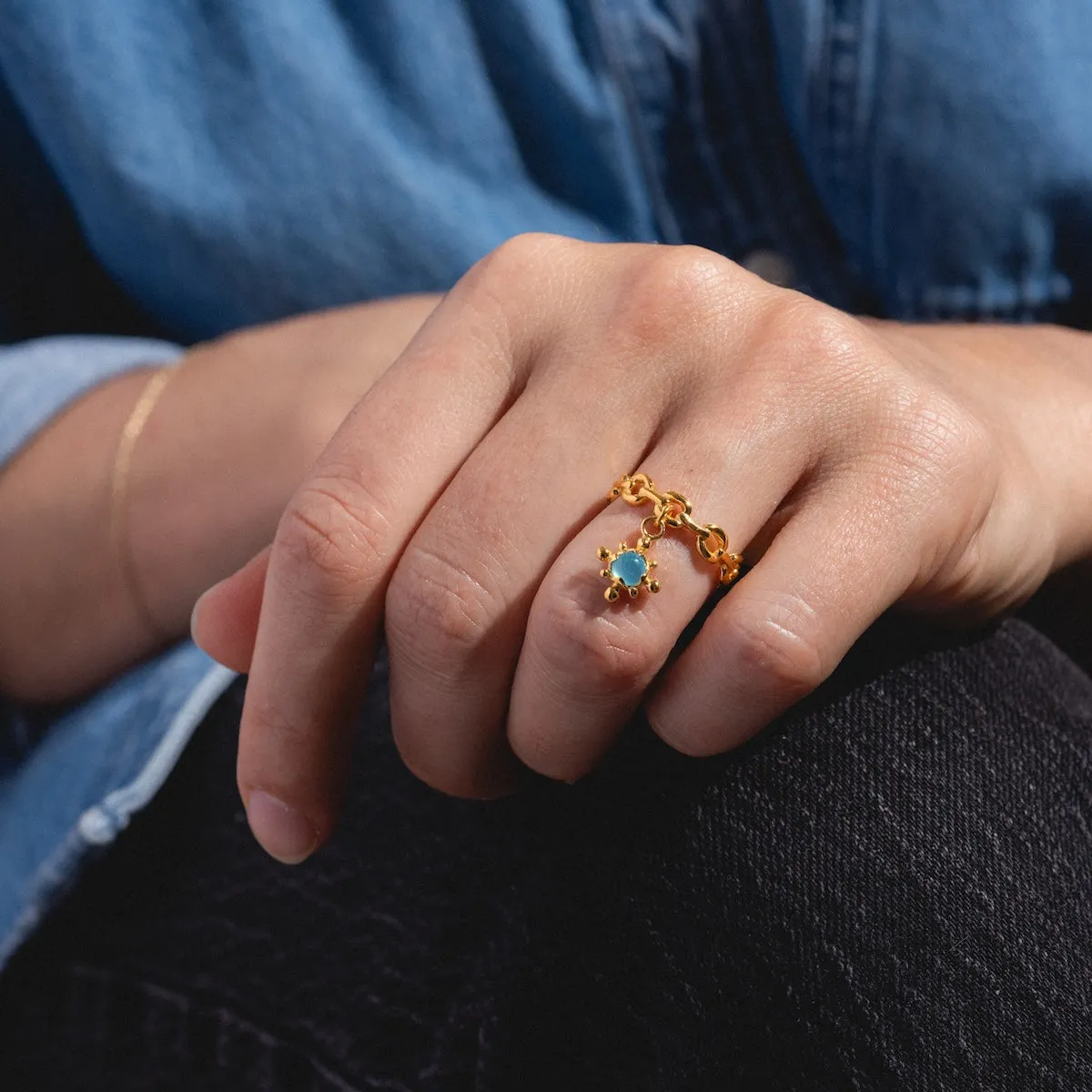 Chain Charm Ring