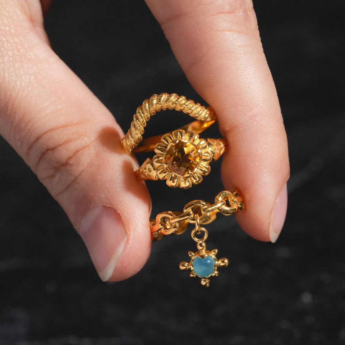 Chain Charm Ring