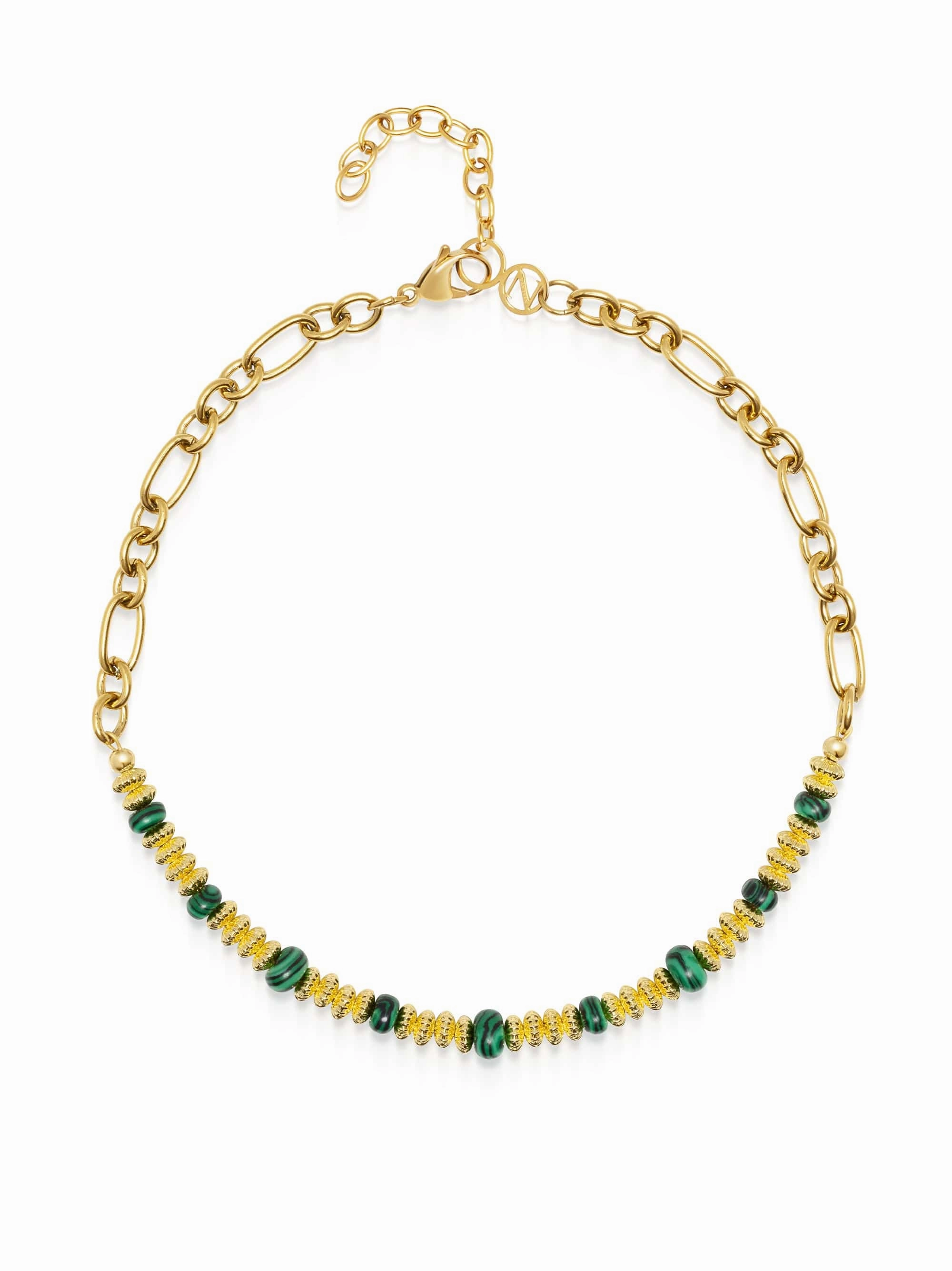 Chain Choker with Green Malachite