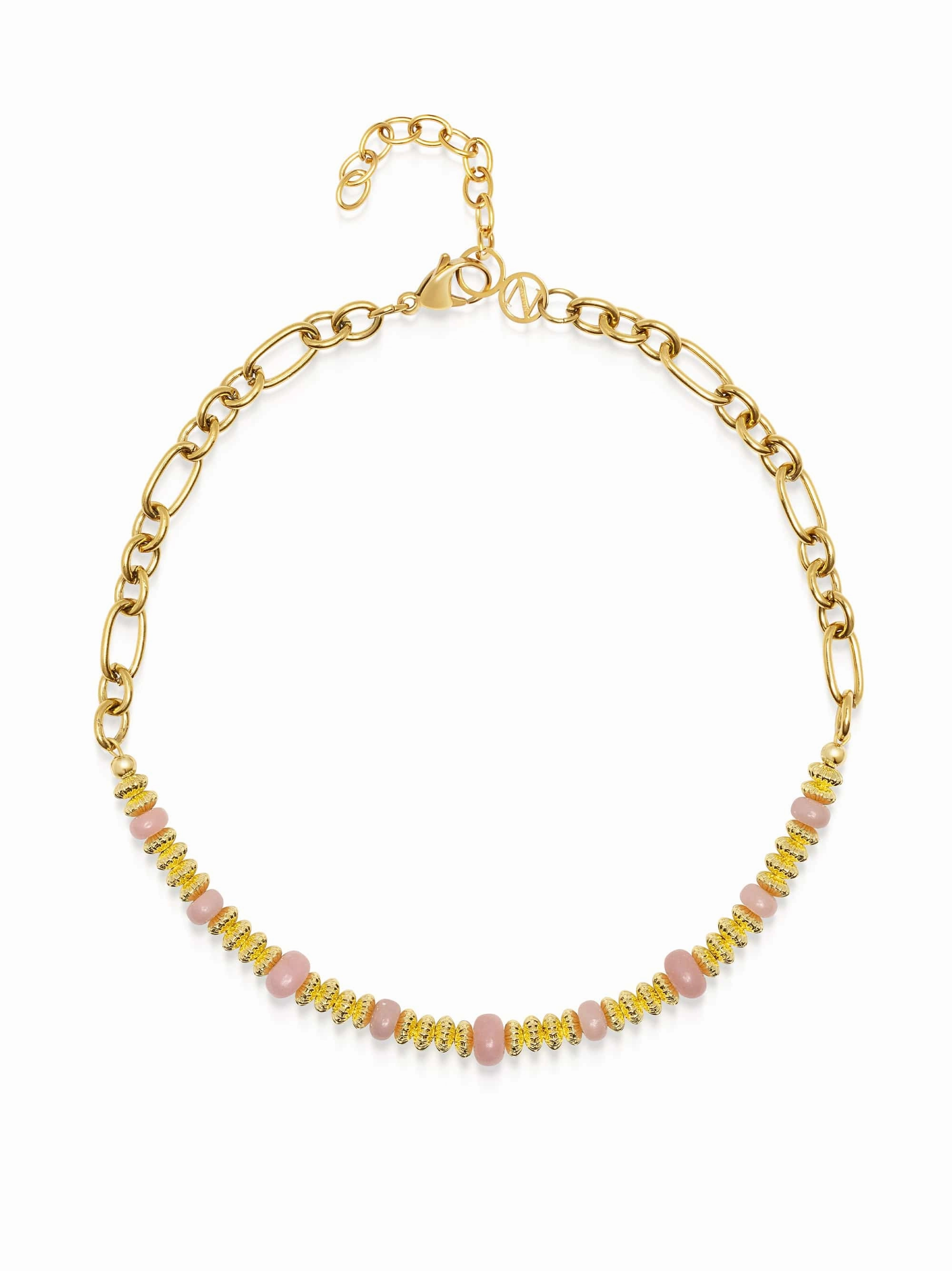 Chain Choker with Rose Quartz
