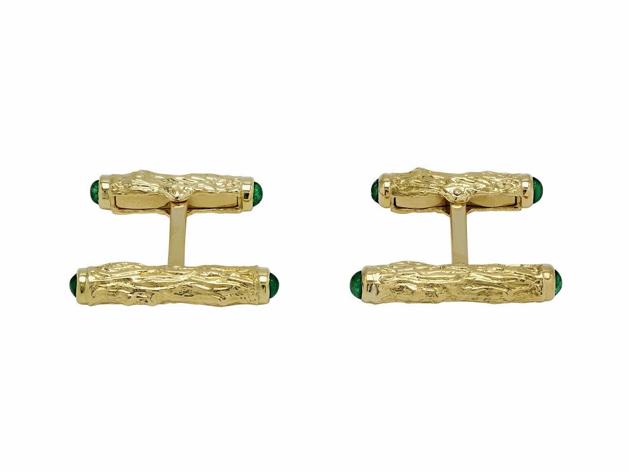Charles Gold & Co. Bar Emerald Cufflinks in 18K