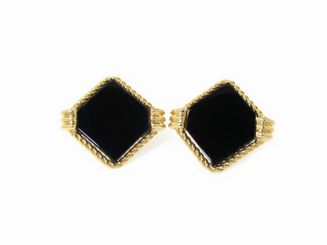 Charles Gold & Co. Black Onyx Cufflinks in 14K