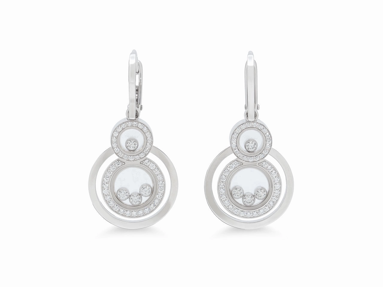 Chopard 'Happy 8' Diamond Earrings in 18K White Gold