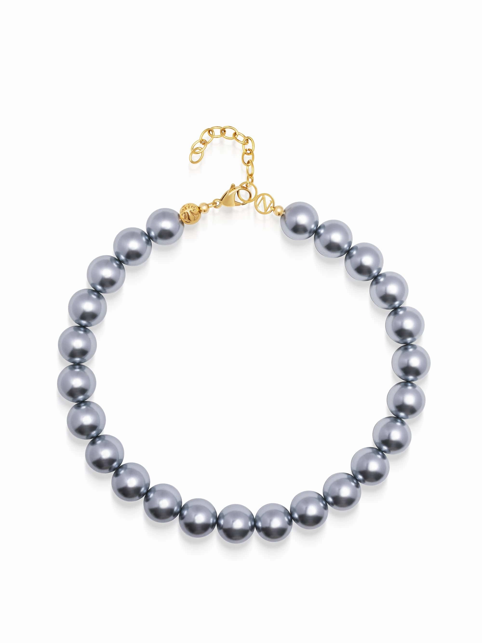 Chunky Pearl Choker with Silver Finish