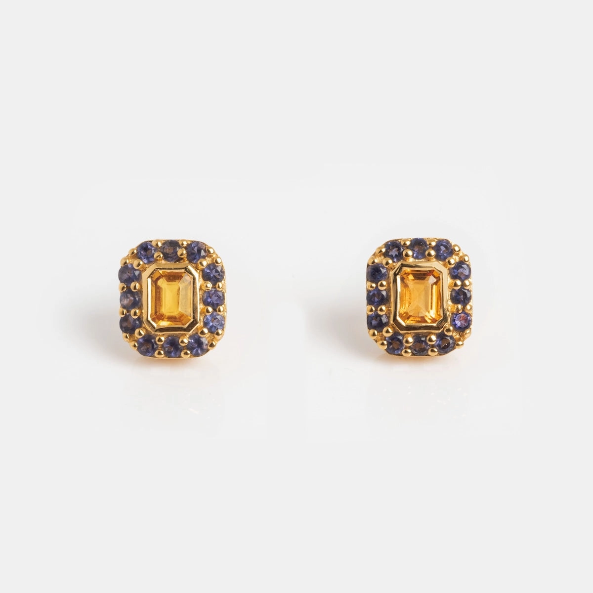 Citrine and Iolite Novella Studs