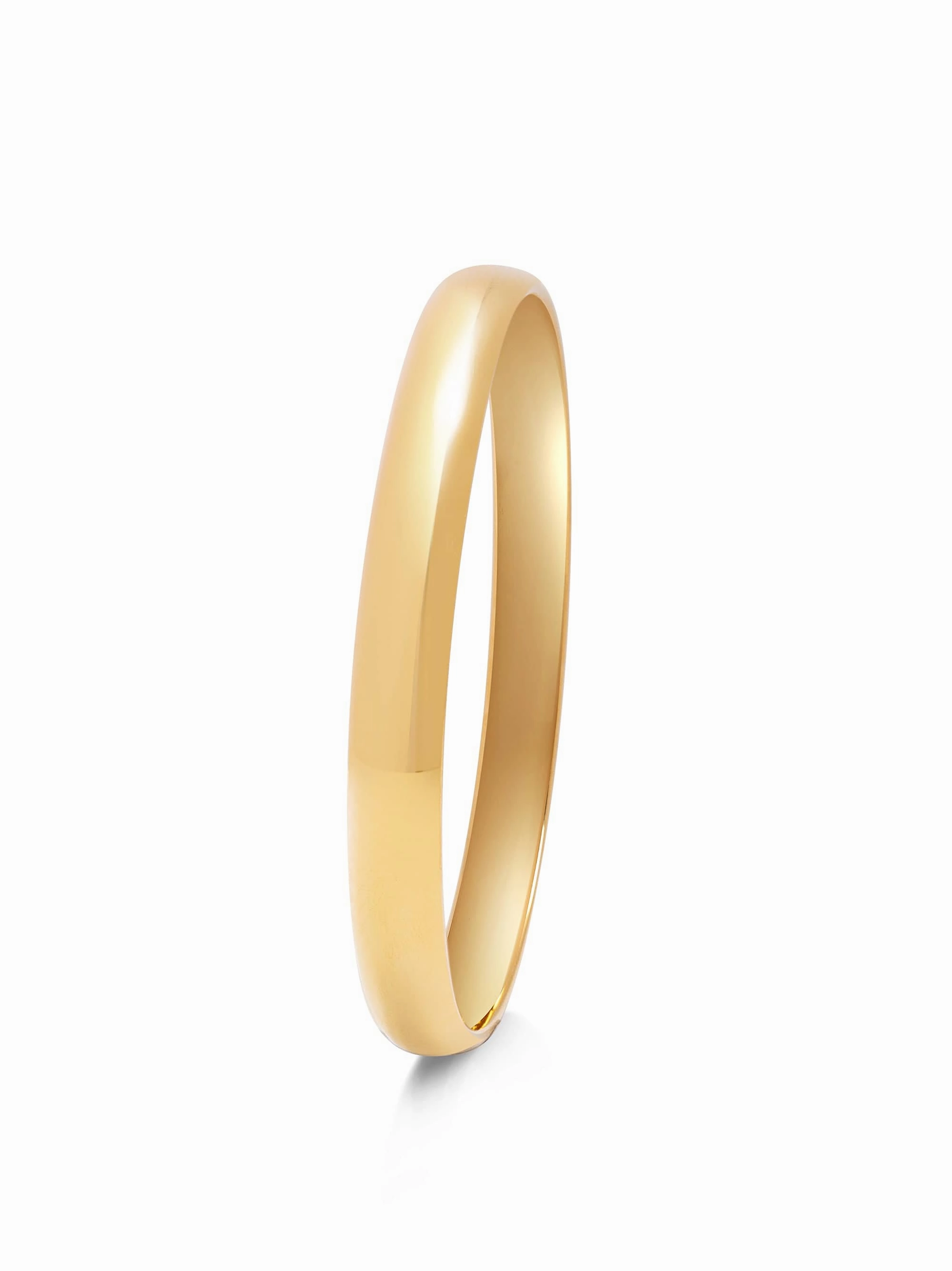 Classic 8mm Round Bangle in Gold