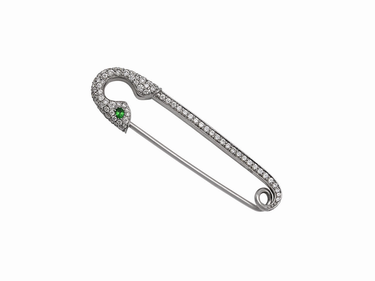 Crow's Nest 'Safety First' Brooch in 18K White Gold