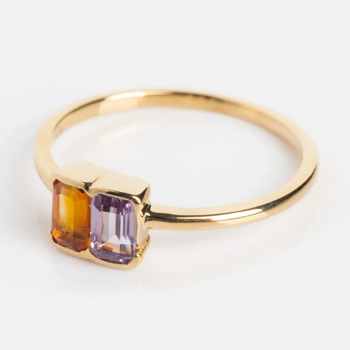 Customizable Acrostic Baguette Gemstone Ring