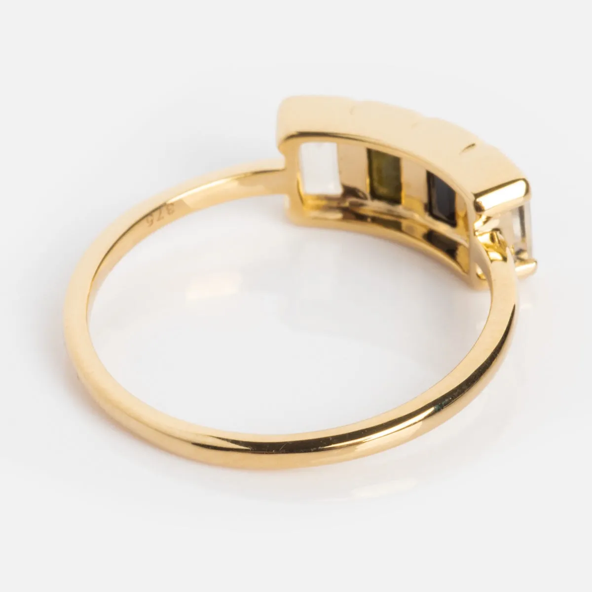 Customizable Acrostic Baguette Gemstone Ring