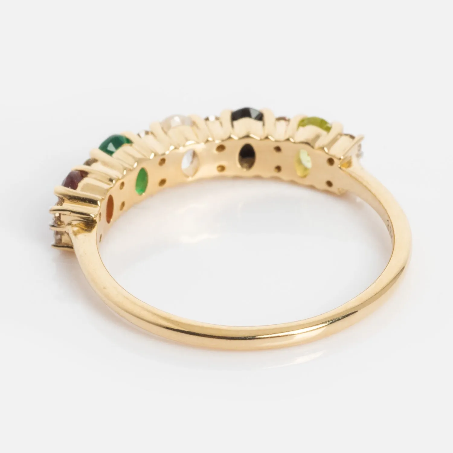 Customizable Acrostic Oval Gemstone Ring