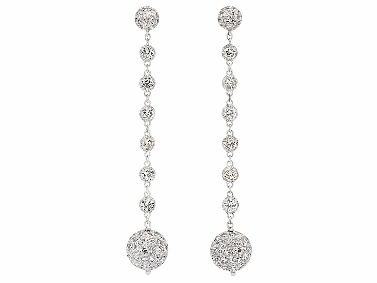 Diamond Dangle Earrings in 18K White Gold