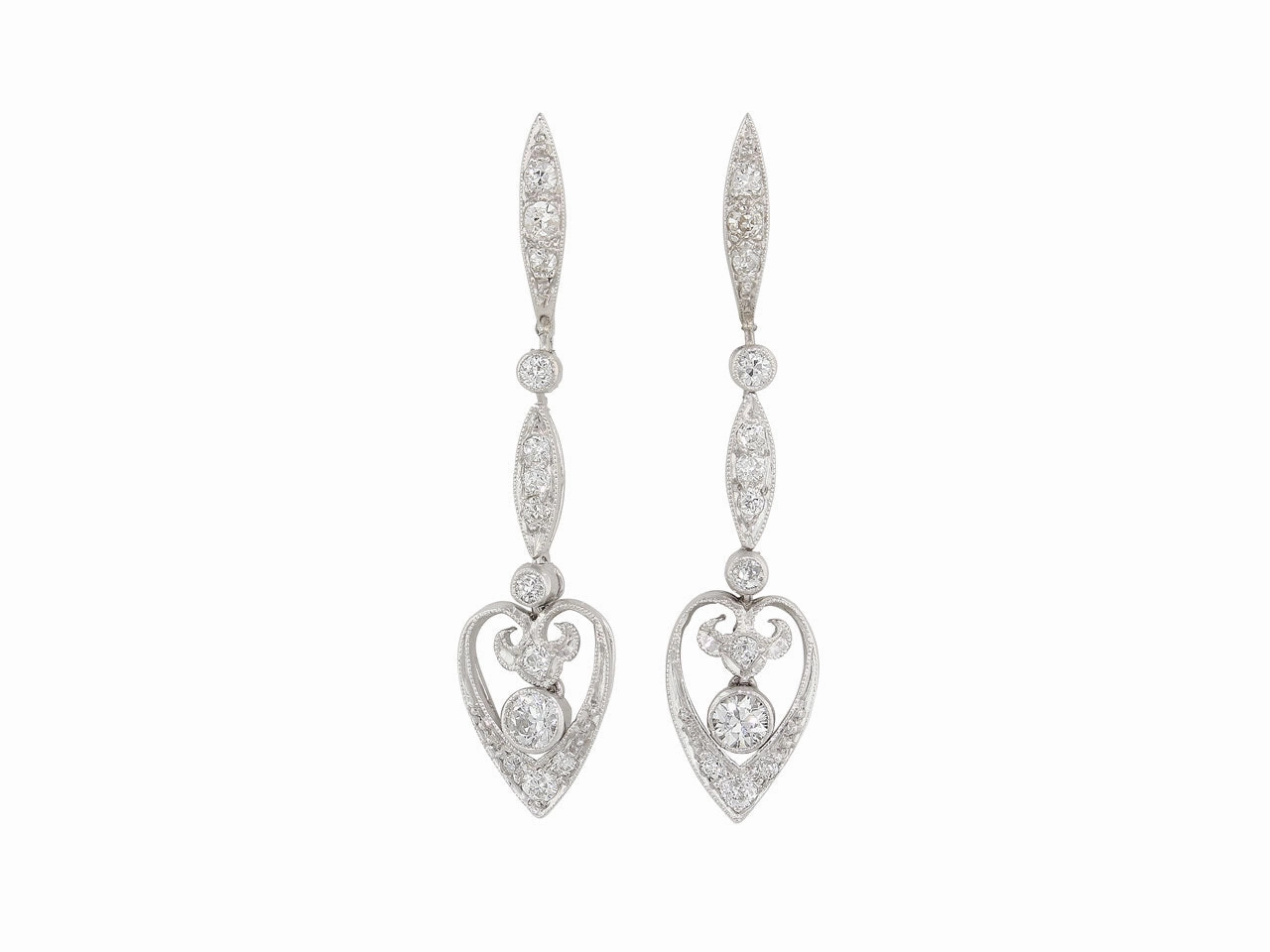 Diamond Dangle Earrings in Platinum