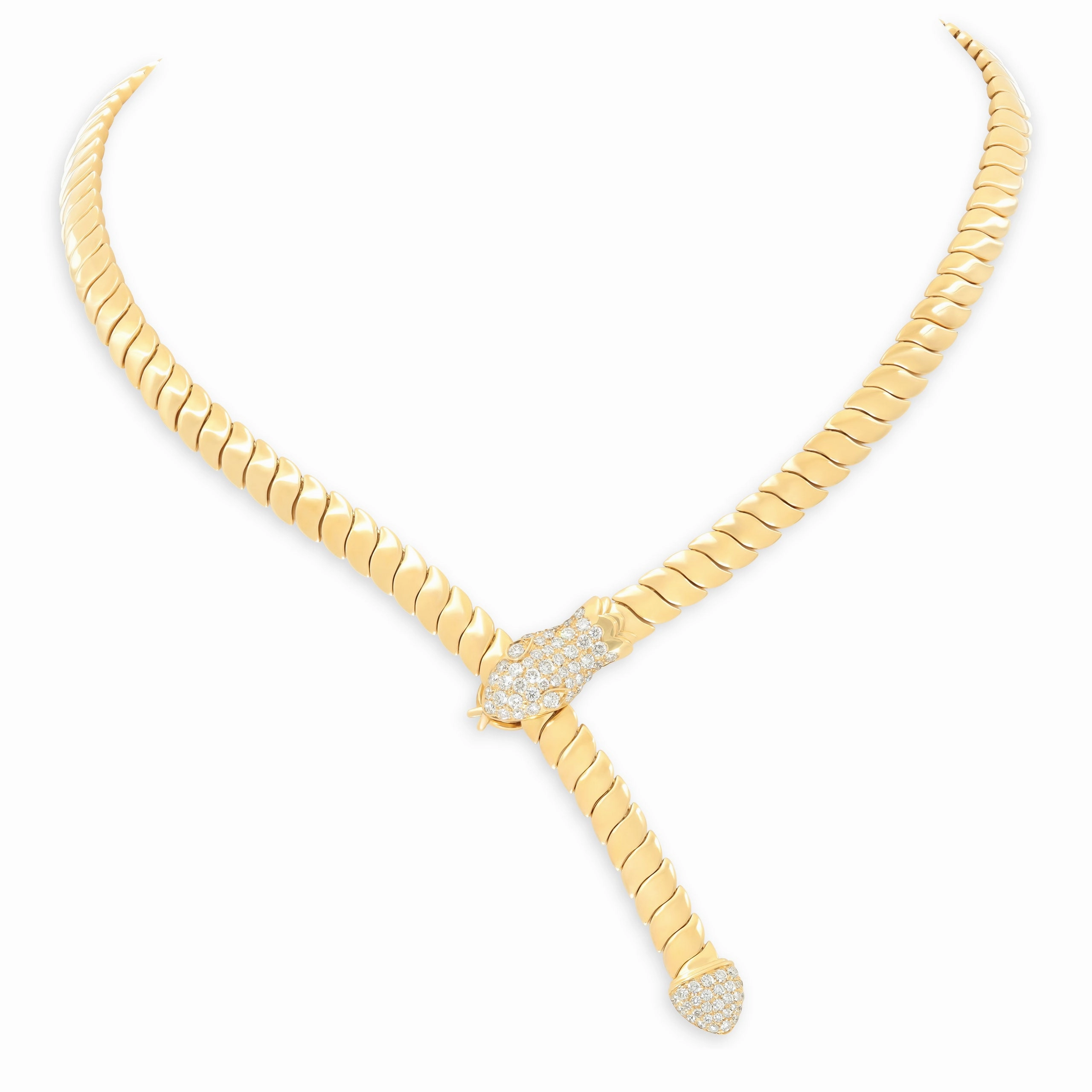 Diamond Snake Necklace in 18K Gold, by Beladora