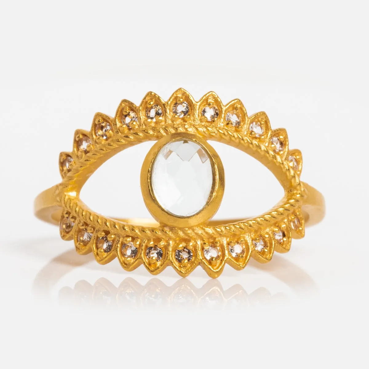 Fancy Blue Topaz Eye Ring