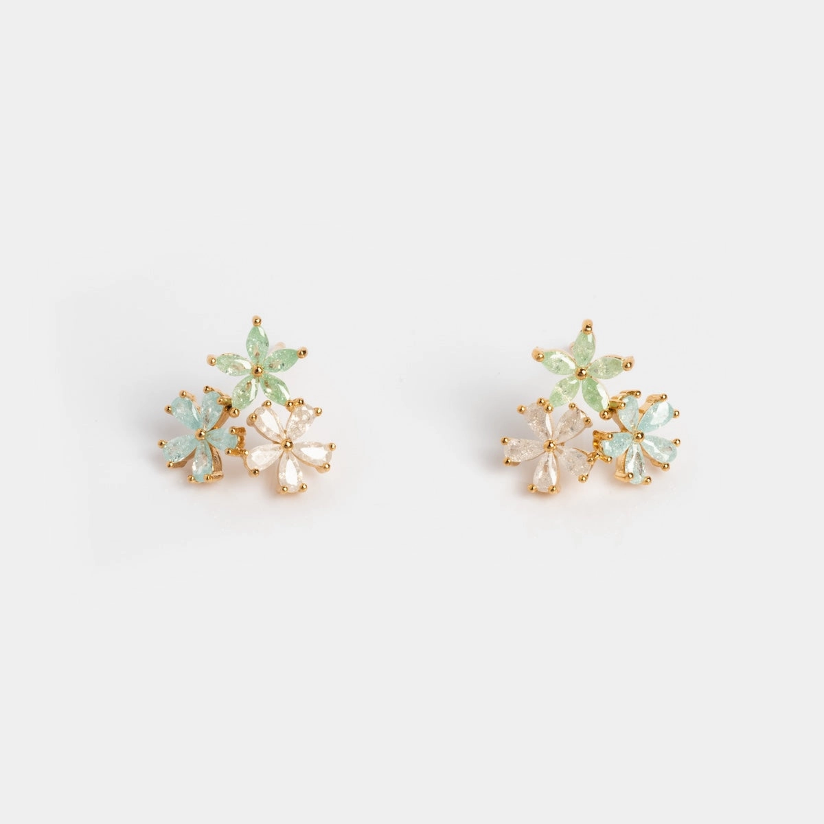 Forget Me Not CZ Cluster Studs