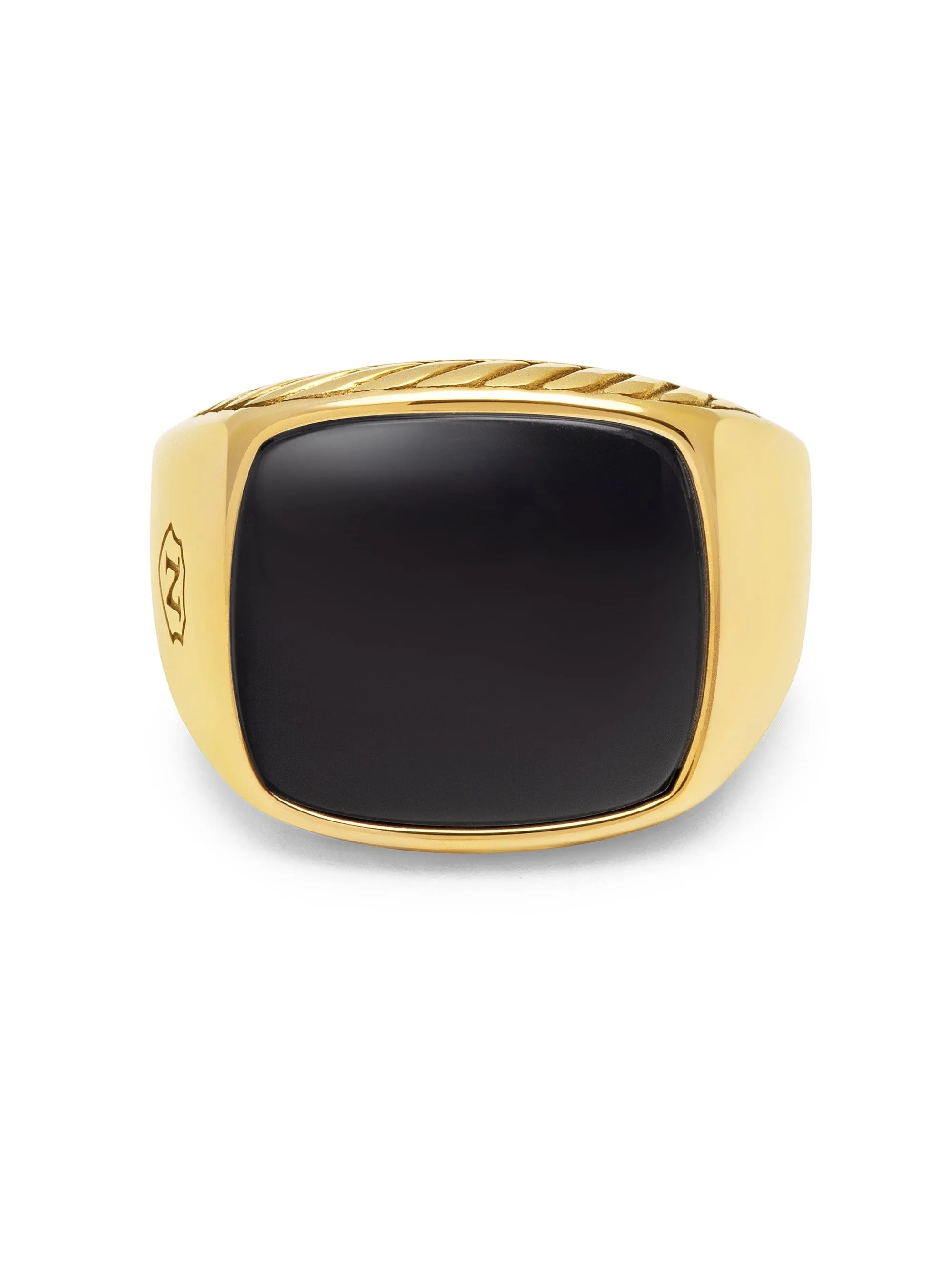 Gentlemen's Gold Signet Ring with Black Onyx