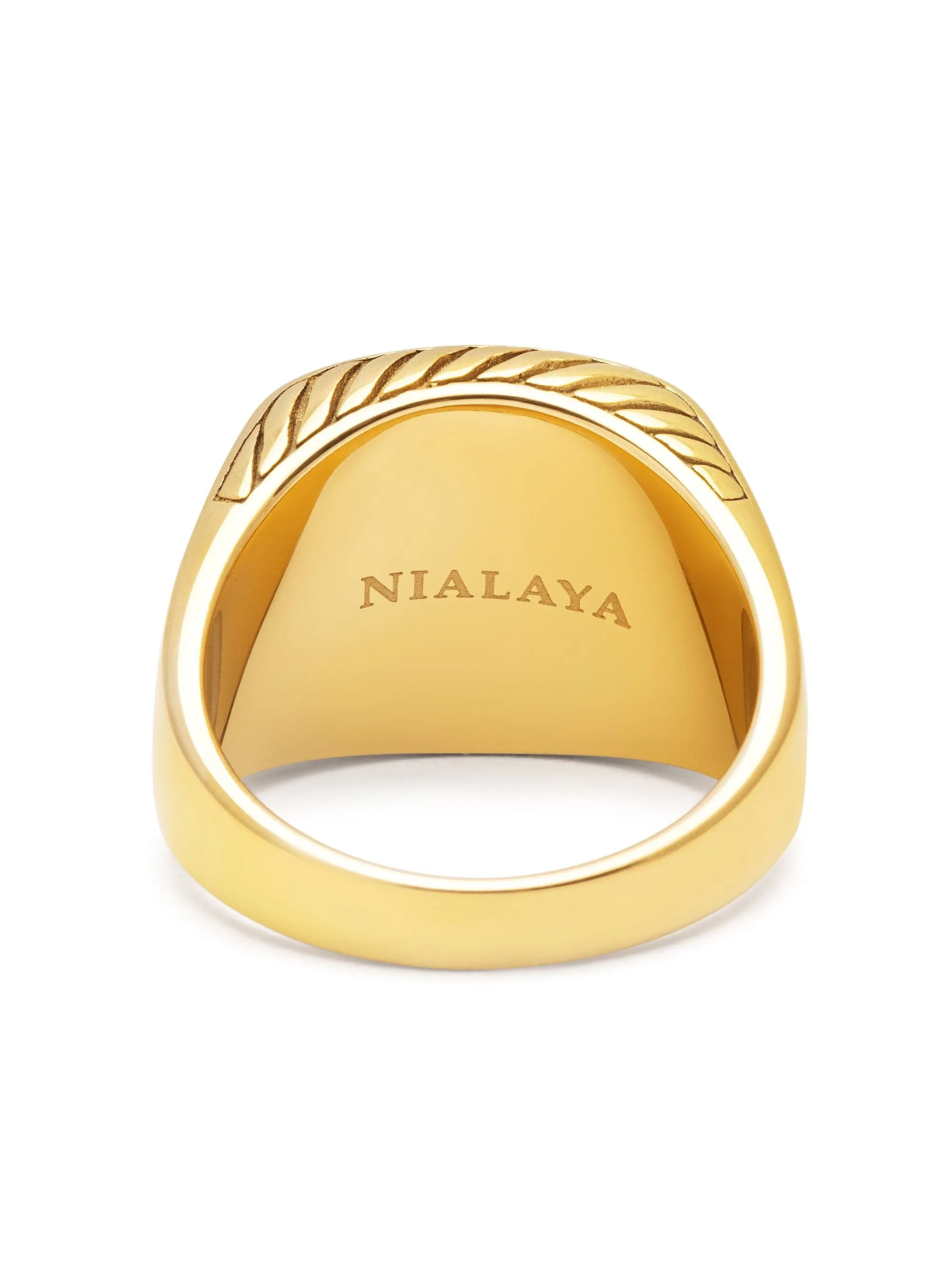Gentlemen's Gold Signet Ring with Black Onyx