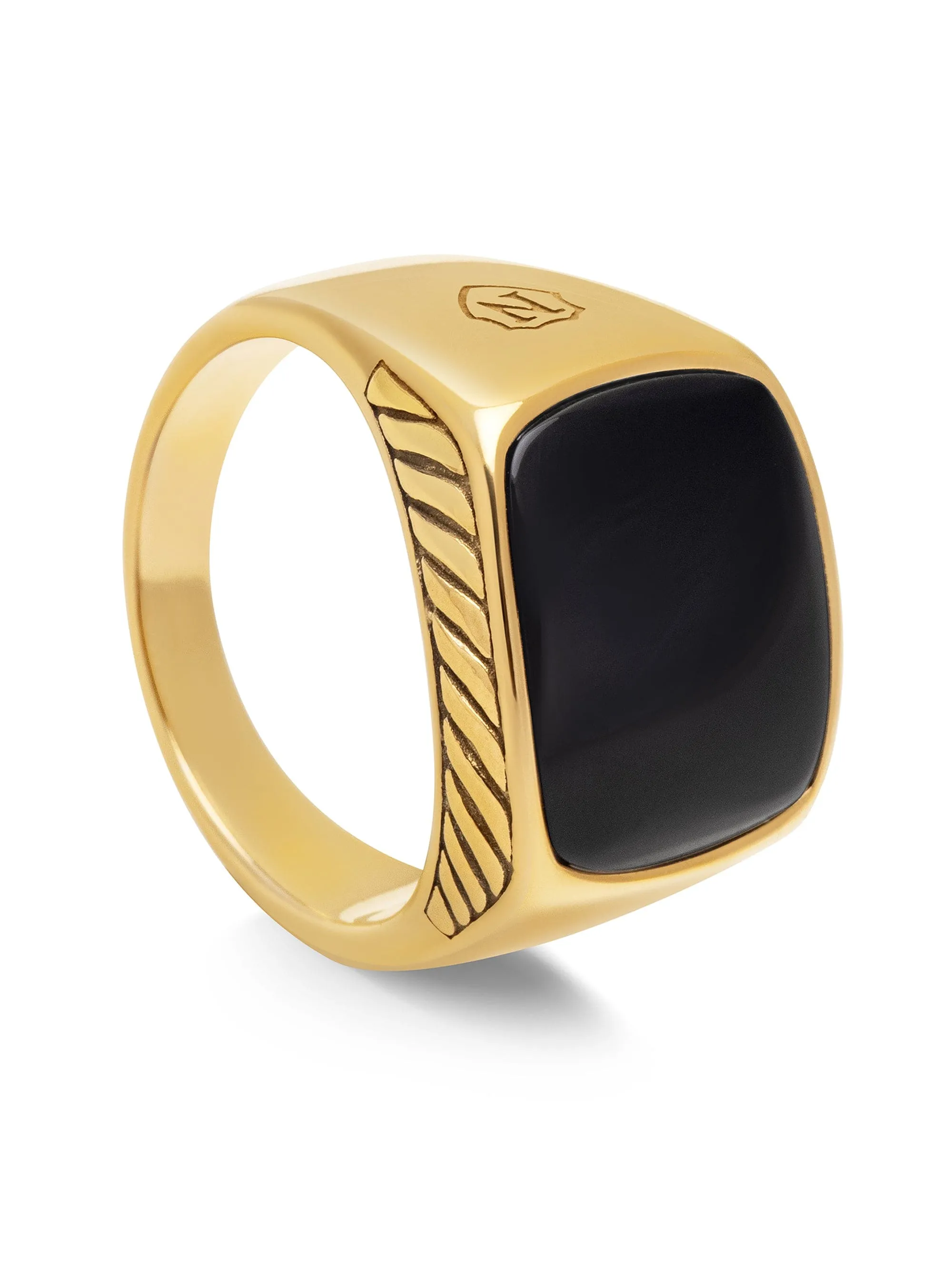 Gentlemen's Gold Signet Ring with Black Onyx