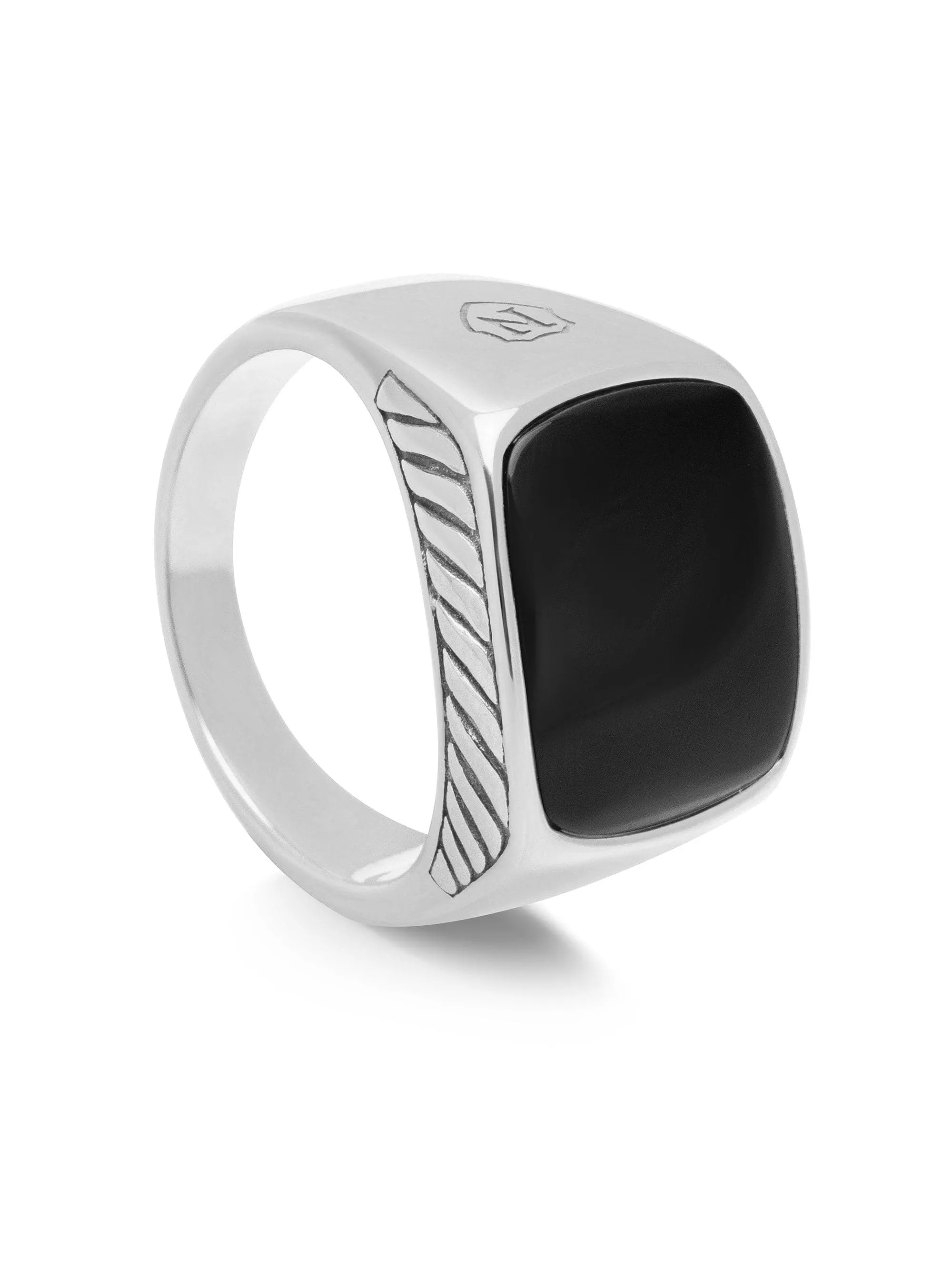 Gentlemen's Silver Signet Ring with Black Onyx