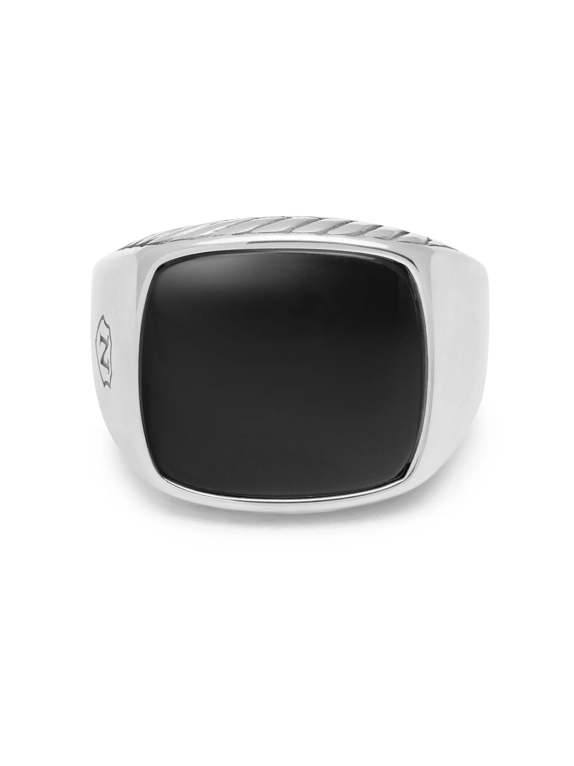 Gentlemen's Silver Signet Ring with Black Onyx