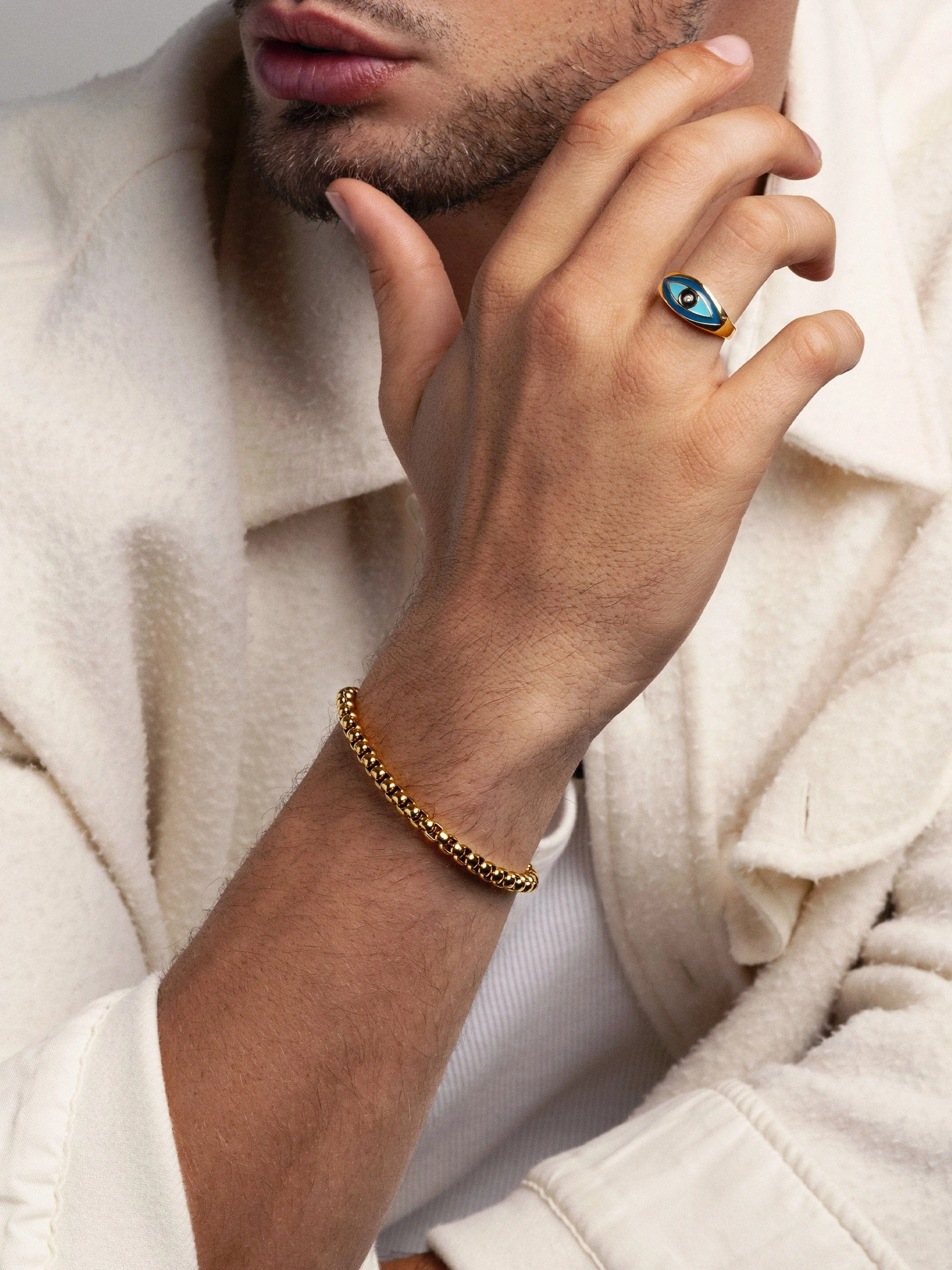 Gold Box Chain Classic Bracelet