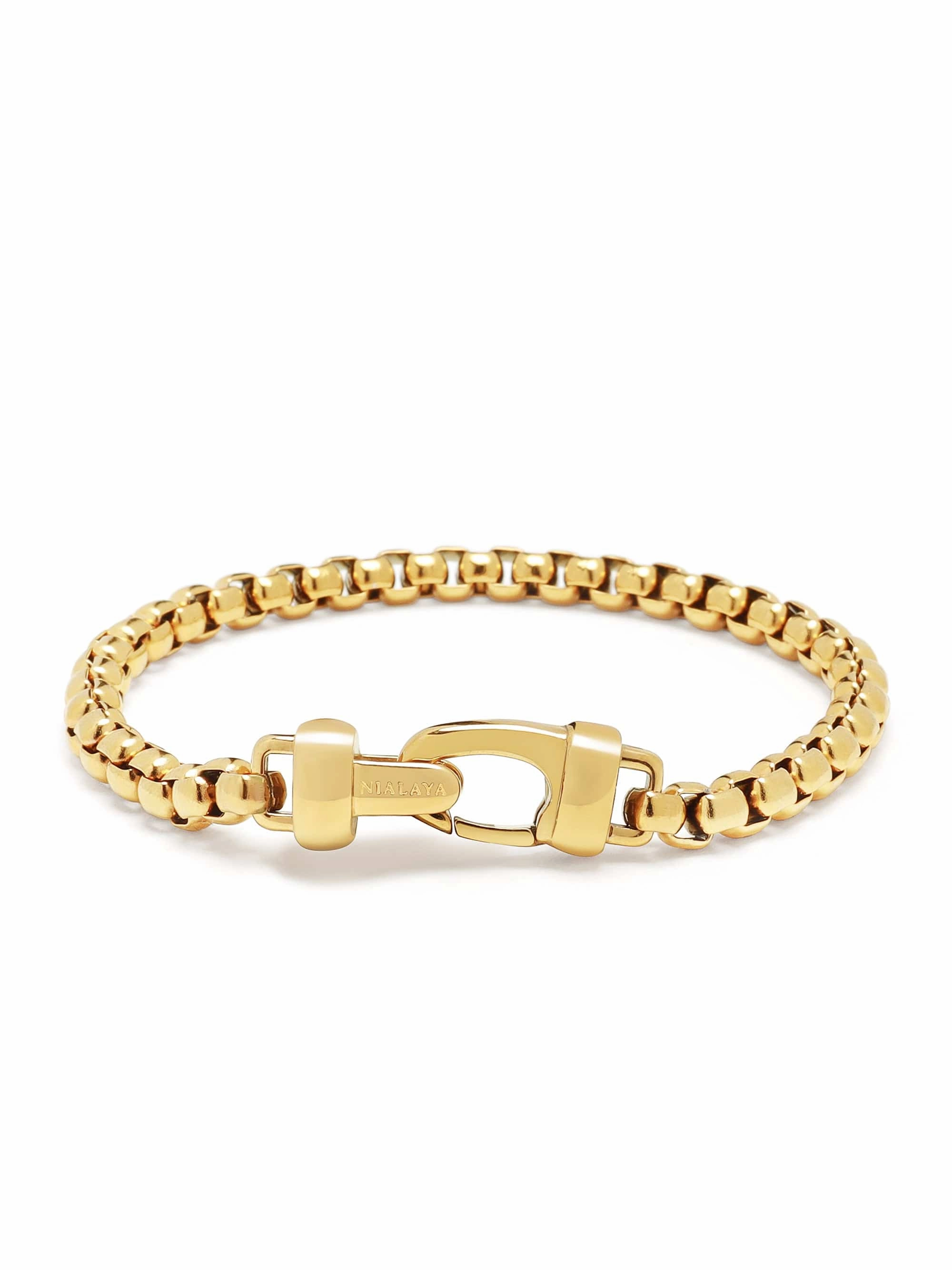 Gold Box Chain Classic Bracelet